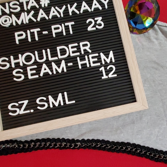 Emma & Sam•NWT•gray w/black trim•chain detail• - Picture 6 of 16